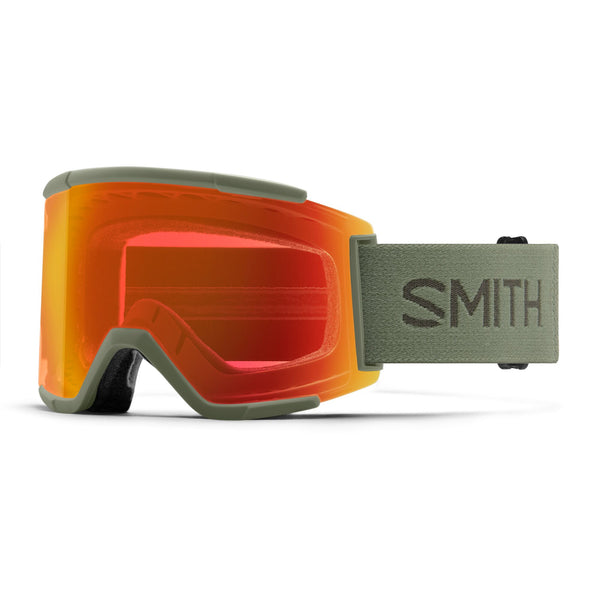 Smith Squad XL Green Snow Goggles with  Chromapop Everyday Red Mirror + Storm Yellow Flash
